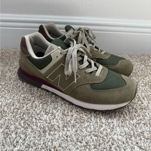 New Balance Men's Olive and Tan Sneakers